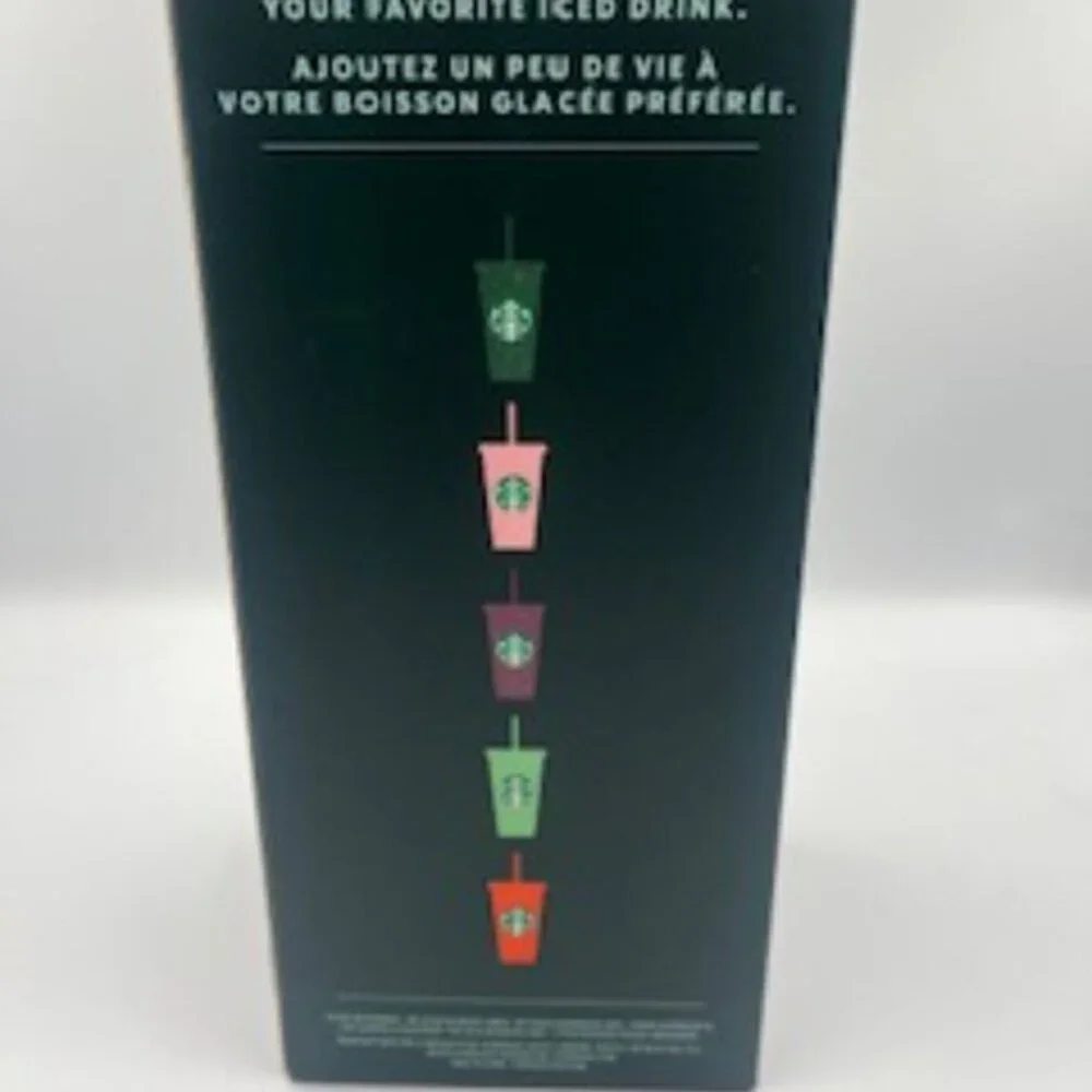 NEW Starbucks Glitter Cup Set Of 3‎ Cold Drink Tumblers 24 Oz Venti Holiday Cups